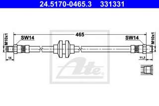 Przewód hamulcowy elastyczny ATE 24.5170-0465.3