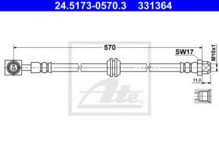 Przewód hamulcowy elastyczny ATE 24.5173-0570.3