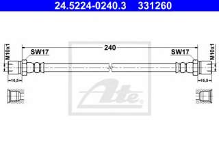 Przewód hamulcowy elastyczny ATE 24.5224-0240.3