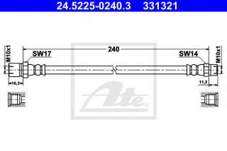Przewód hamulcowy elastyczny ATE 24.5225-0240.3