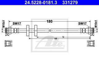 Przewód hamulcowy elastyczny ATE 24.5228-0181.3