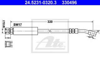 Przewód hamulcowy elastyczny ATE 24.5231-0320.3