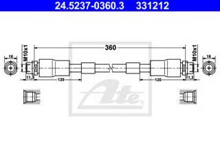 Przewód hamulcowy elastyczny ATE 24.5237-0360.3