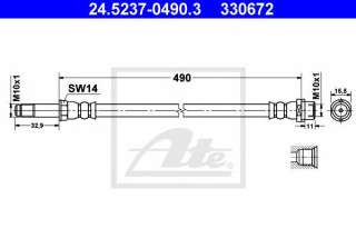 Przewód hamulcowy elastyczny ATE 24.5237-0490.3