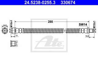 Przewód hamulcowy elastyczny ATE 24.5238-0255.3