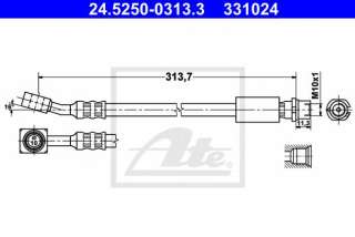 Przewód hamulcowy elastyczny ATE 24.5250-0313.3