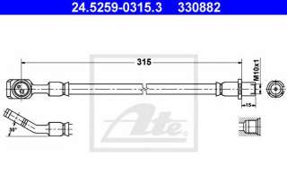 Przewód hamulcowy elastyczny ATE 24.5259-0315.3