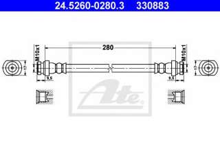 Przewód hamulcowy elastyczny ATE 24.5260-0280.3