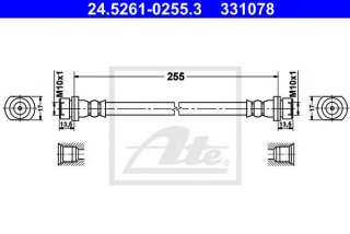 Przewód hamulcowy elastyczny ATE 24.5261-0255.3