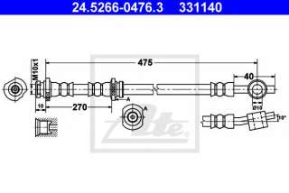 Przewód hamulcowy elastyczny ATE 24.5266-0476.3