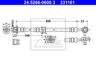 Przewód hamulcowy elastyczny ATE 24.5266-0600.3