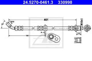 Przewód hamulcowy elastyczny ATE 24.5270-0461.3