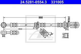 Przewód hamulcowy elastyczny ATE 24.5281-0554.3