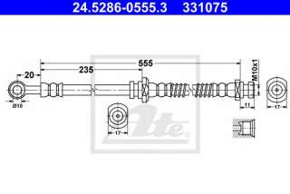 Przewód hamulcowy elastyczny ATE 24.5286-0555.3
