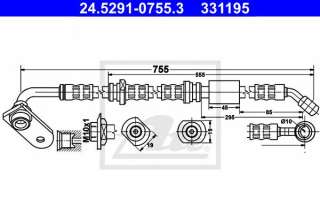 Przewód hamulcowy elastyczny ATE 24.5291-0755.3