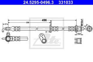 Przewód hamulcowy elastyczny ATE 24.5295-0496.3