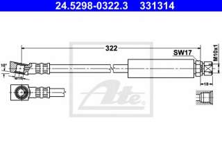Przewód hamulcowy elastyczny ATE 24.5298-0322.3