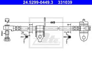 Przewód hamulcowy elastyczny ATE 24.5299-0449.3