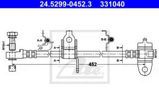 Przewód hamulcowy elastyczny ATE 24.5299-0452.3