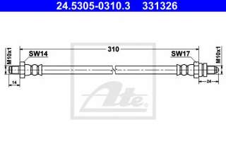 Przewód hamulcowy elastyczny ATE 24.5305-0310.3