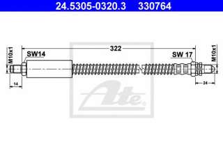 Przewód hamulcowy elastyczny ATE 24.5305-0320.3