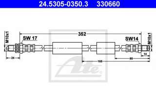 Przewód hamulcowy elastyczny ATE 24.5305-0350.3