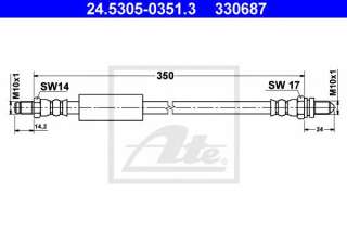 Przewód hamulcowy elastyczny ATE 24.5305-0351.3