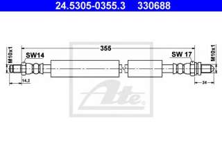 Przewód hamulcowy elastyczny ATE 24.5305-0355.3