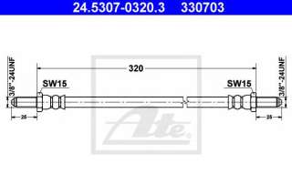 Przewód hamulcowy elastyczny ATE 24.5307-0320.3