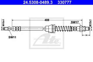 Przewód hamulcowy elastyczny ATE 24.5308-0489.3