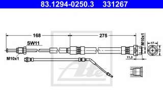 Przewód hamulcowy elastyczny ATE 83.1294-0250.3