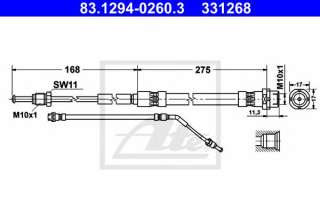 Przewód hamulcowy elastyczny ATE 83.1294-0260.3