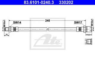 Przewód hamulcowy elastyczny ATE 83.6101-0240.3