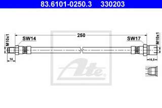 Przewód hamulcowy elastyczny ATE 83.6101-0250.3