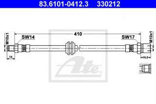 Przewód hamulcowy elastyczny ATE 83.6101-0412.3