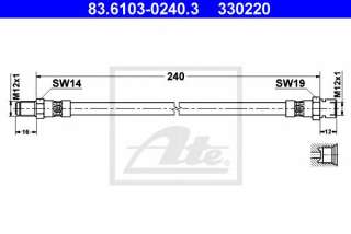 Przewód hamulcowy elastyczny ATE 83.6103-0240.3