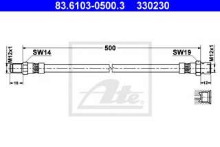 Przewód hamulcowy elastyczny ATE 83.6103-0500.3