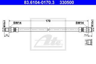 Przewód hamulcowy elastyczny ATE 83.6104-0170.3