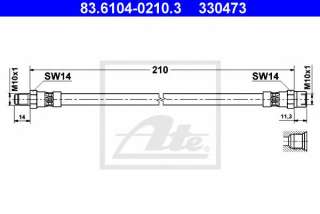 Przewód hamulcowy elastyczny ATE 83.6104-0210.3