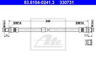 Przewód hamulcowy elastyczny ATE 83.6104-0241.3