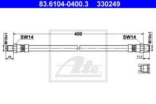 Przewód hamulcowy elastyczny ATE 83.6104-0400.3
