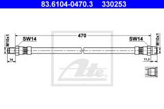 Przewód hamulcowy elastyczny ATE 83.6104-0470.3