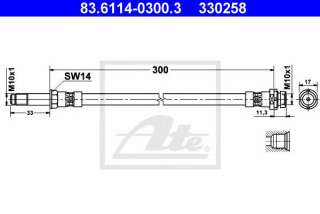 Przewód hamulcowy elastyczny ATE 83.6114-0300.3