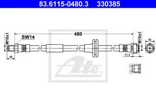 Przewód hamulcowy elastyczny ATE 83.6115-0480.3