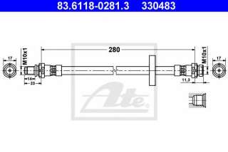 Przewód hamulcowy elastyczny ATE 83.6118-0281.3