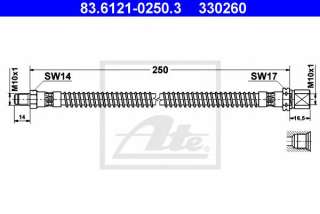 Przewód hamulcowy elastyczny ATE 83.6121-0250.3