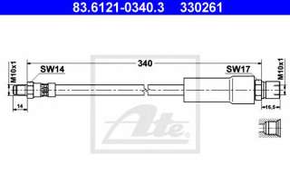 Przewód hamulcowy elastyczny ATE 83.6121-0340.3