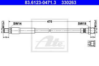 Przewód hamulcowy elastyczny ATE 83.6123-0471.3