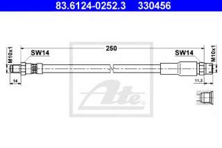 Przewód hamulcowy elastyczny ATE 83.6124-0252.3