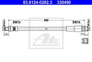 Przewód hamulcowy elastyczny ATE 83.6124-0282.3